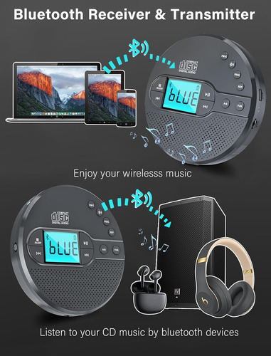 Reproductor De Cd Discoman Recargable De 2000 Mah: Reproduct