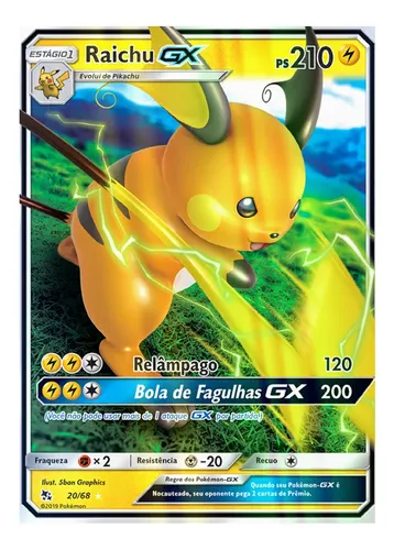 Carta Pokémon Pikachu ou Raichu Diversos Modelos Escolha Pronta