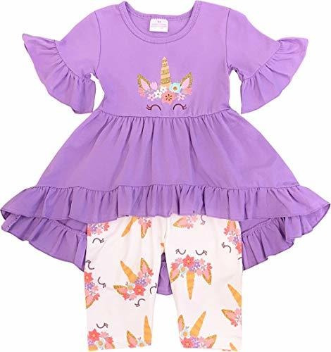 Boutique Baby Girls Spring Easter Summer Unicorn Hi-low Tuni