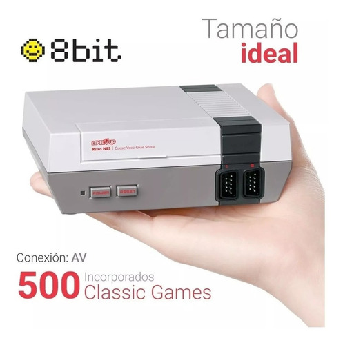Consola Family Retro Nes Av Level Up Tv 500 Juegos De 8 Bits