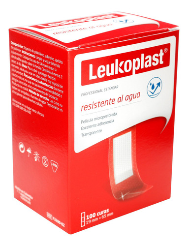 Curas Leukoplast Estandar Transp 100 Und Color Bordó