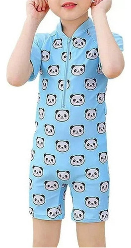 Traje De Baño Estampado De Dibujos Animados Para Niños Con W