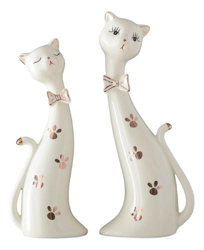 Esculturas De Pareja De Gatos Para Comedor Manto Regalo De
