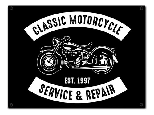 #900 - Cuadro Vintage - Moto Service Garage Retro No Chapa