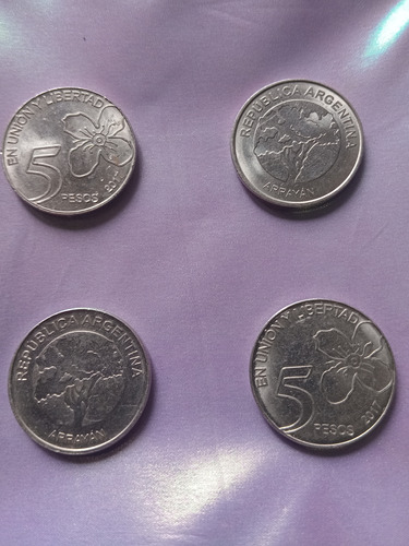  Vendo 4 Monedas De 5 Pesos Edición 2017 ,2020