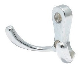Imagen 2 de 6 de Gancho Percha Gota Doble Horizontal Cromo Precio Por Cantida