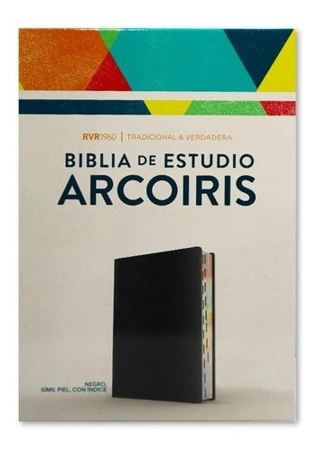 Biblia De Estudio Arcoiris Negro Símil Piel C / Índice 