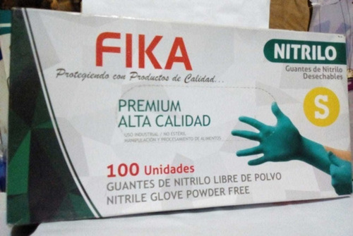Guantes Nitrilo Fika Verde 100 Unidades Resistente Oferta