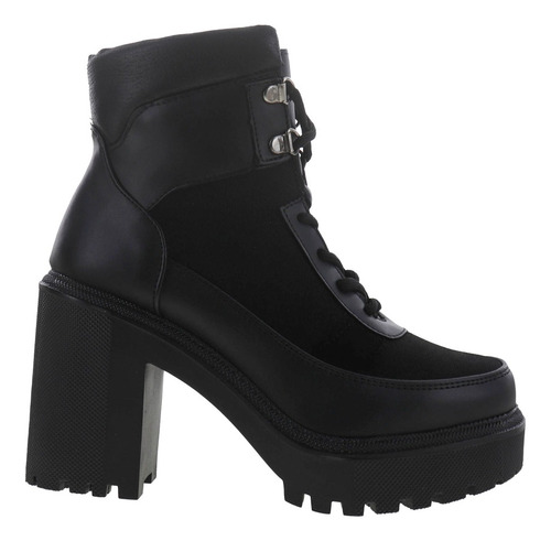 Imagen 2 de 4 de Botines Estilo Combate Dama De Plataforma Con Agujetas Erez