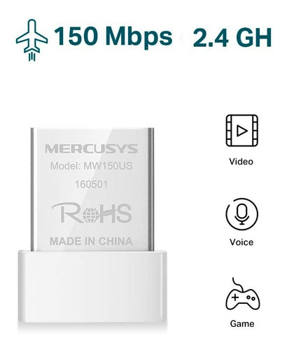 Imagen 2 de 8 de Adaptador De Red Wifi Usb Nano 150mbps Mw150us Mercusys