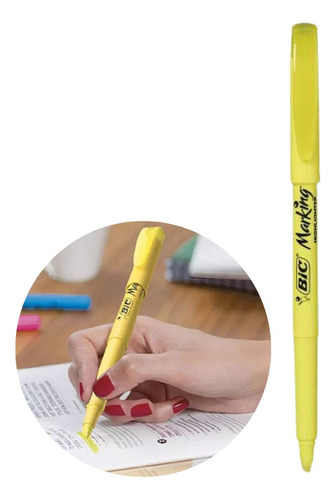 Rotulador de texto amarillo fluorescente Marking Bic