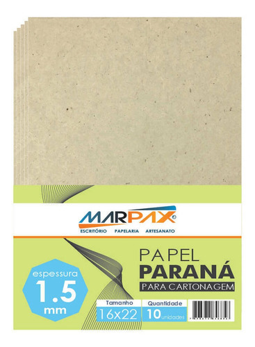 Papel Paraná Para Cartonagem Marpax 1,5mm 16x22cm 10un