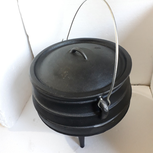 Olla 20 Lts En Fundición De Hierro Medidas 33x28 Con Patas
