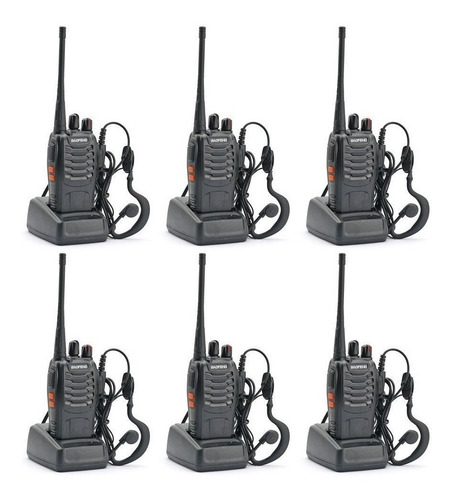 Conjunto de 6 rádios walkie-talkie imediatos Baofeng BF-888s