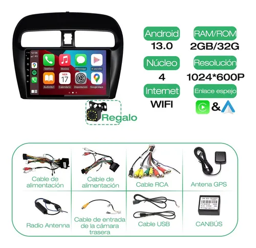 Qp Auto Radio Estéreo Android Gps Para Mitsubishi Mirage
