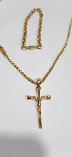 Kit Cartier Pulseira + Corrente + Pingente Folheado A Ouro