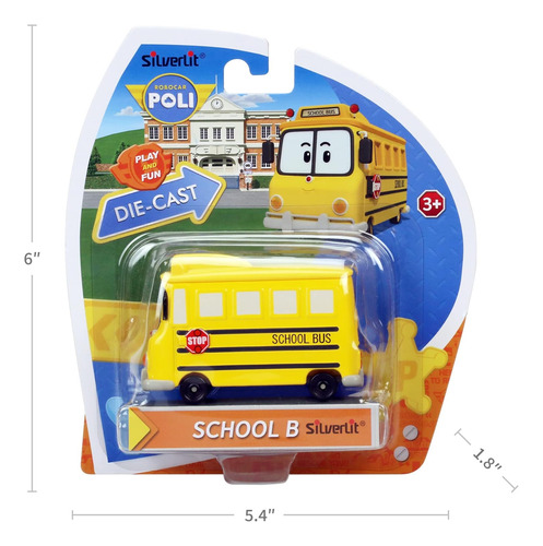 Autobús Escolar Robocar Poly, Vehículo De Hierro Fundido Par