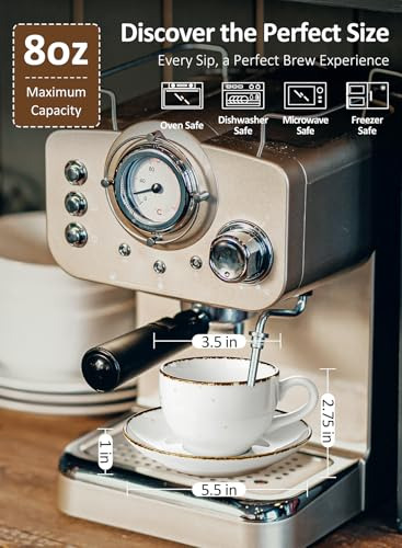 Juego 4 Tazas Capuchino Cerámica 227 Ml Microondas