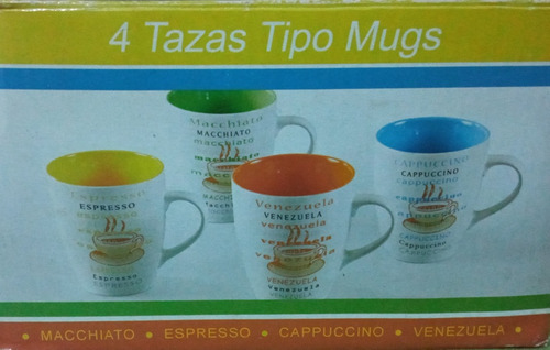 Set De 4 Tazas Mugs