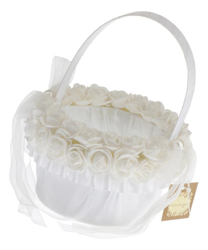 Cesta De Niña De Boda Rústica Con Lazo De Encaje De
