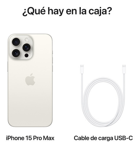 Apple iPhone 15 Pro Max (1 TB) - Titanio Blanco - Excelente (Reacondicionado)