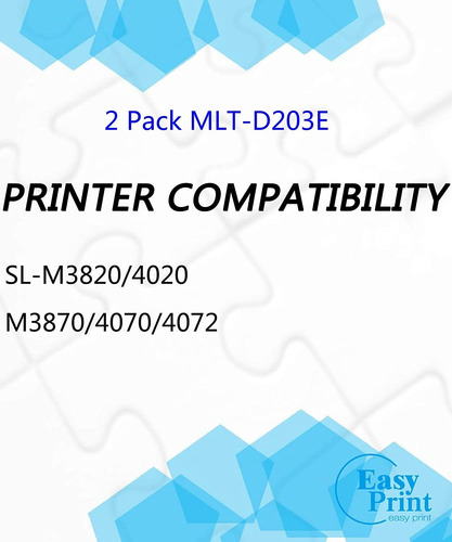 (2-pack, Negro) D203e Compatible Alto Rendimiento Mltd203e M