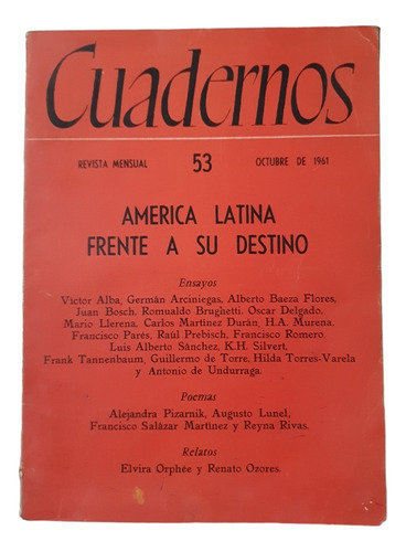 Revista Cuadernos America Latina Frente A Su Destino N53 