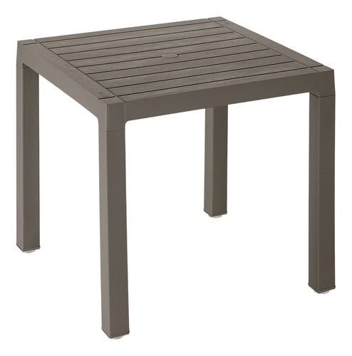 Mesa De Jardin Cuadrada Rimax Baru Mocca Plastico 75x75 Cm