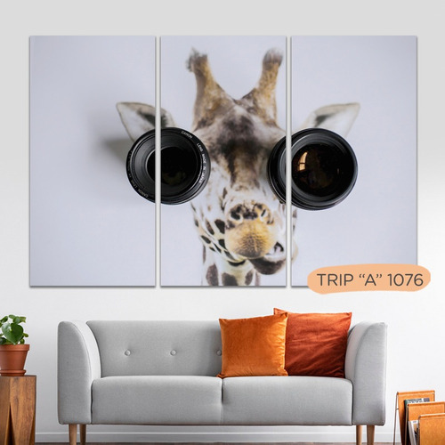 Imagen 5 de 10 de Cuadros Animales Triptico Fotos Modernos 100x90 Tela