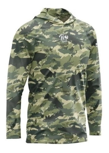 Remera Camuflada  Proteccion Uv Secado Rapido Capucha Payo