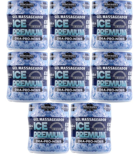 Kit 8 Gel Massageador Ice Premium Com Ora-pro-nóbis