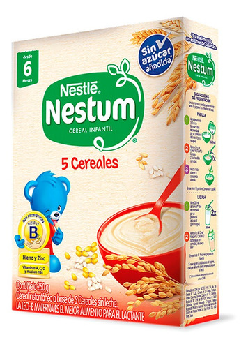 Probiotico Nestum 5 Cereales 250 Gr(3 Unidad)super