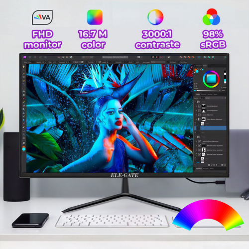 Monitor Gamer Ele-Gate con pantalla de 19" 60Hz 127V y resolución Full HD MON.190.1K