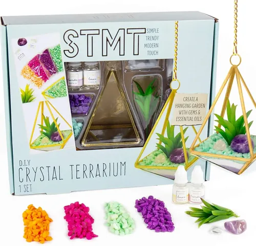 Kit De Terrario De Cristales De Dinosaurios – Cultiva 3 Cristales Reales Con Figuras De Dinosaurios, Arena Y Musgo, Regalo Educativo STEM