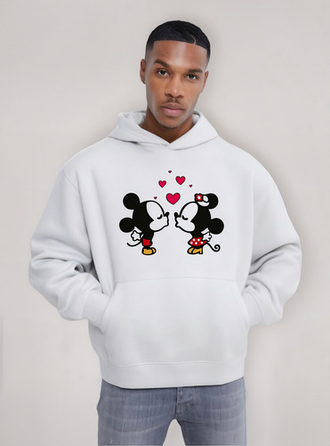 Sudadera Con Gorro Minnie Y Mickey Mouse Beso Enamorados Lov