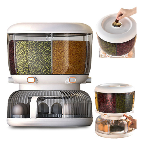 Dispenser giratório grande 360° armazenamento alimentos grão compartimento para grãos e ovos Snh44 Snel Home