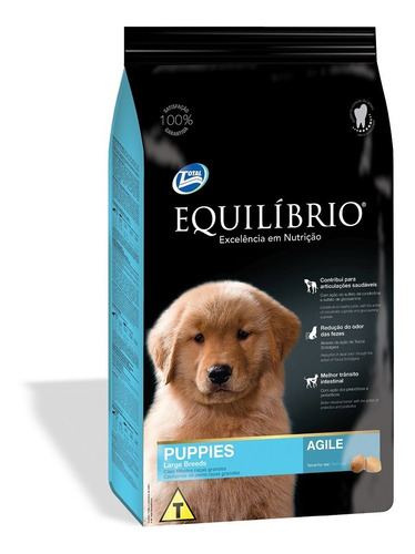 Ração Equilíbrio Filhotes De Raças Grandes Para Cães  - 15kg