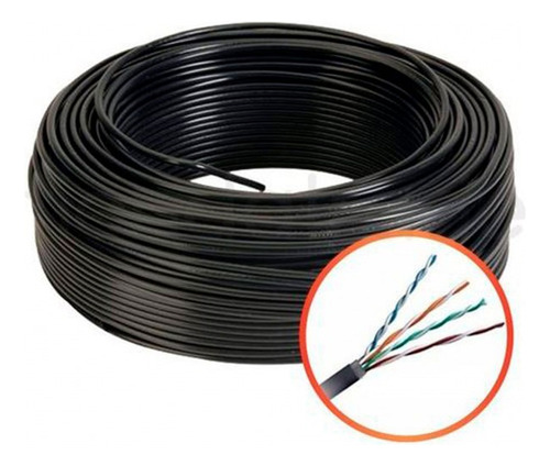 Cable Lps Utp Cat 6 Bobina 100 Metros 100% Cobre Outdoor