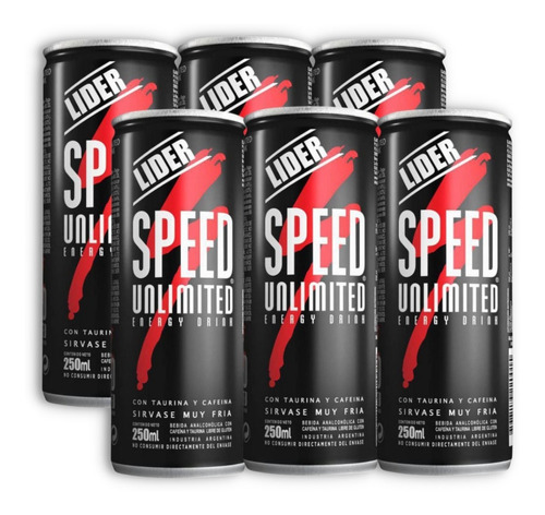 Speed Unlimited Energizante En Lata Pack X6u 250ml