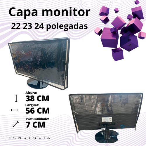 Capa Para Computador Monitor 22/23/24 + Teclado/mouse + Cpu