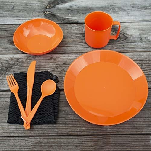 Vajilla De Plastico Resistente Ideal Para Camping Naranja