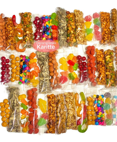 50 Bolsa Gomita Y Cacahuate Fiesta Envento Piñata Decoración