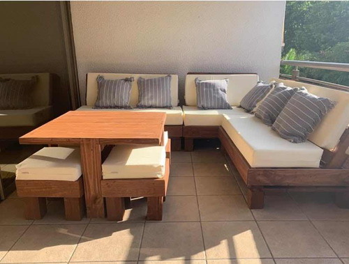 Sillónes Y Esquinero Grande Madera Tratada Living Exterior