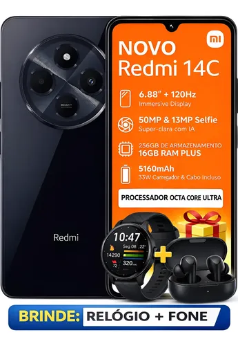 Xiaomi Redmi 14C 16GB/256GB 開封済み 付属品完備 Celular Xiaomi Redmi 14c 256gb 16gb Ram Dual Sim + Brindes スマートフォン本体