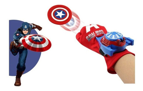 Juguete Lanzador Fichas Con Mascara Modelo Capitán América