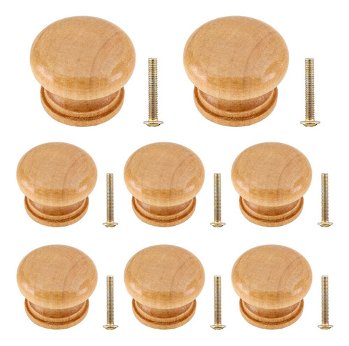 Luomorgo 8 Pcs Nibas De Tocador De Madera Natural, Perillas