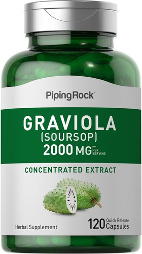 Piping Rock Guanabana Graviola 2000 Mg Con 120 Capsulas 