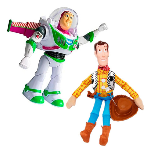 Juguetes X2 Toy Story Buzz Lightyear Luz + Woody Peluche