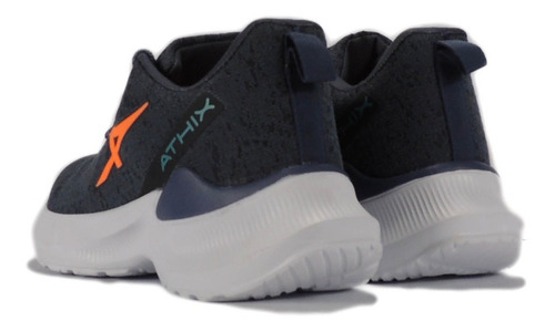 Imagen 3 de 7 de Zapatilla Athix Hombre Paralles (jean/naranja)