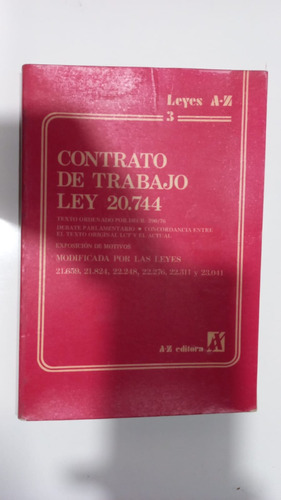 Contrato De Trabajo Ley 20.744 Az 1989